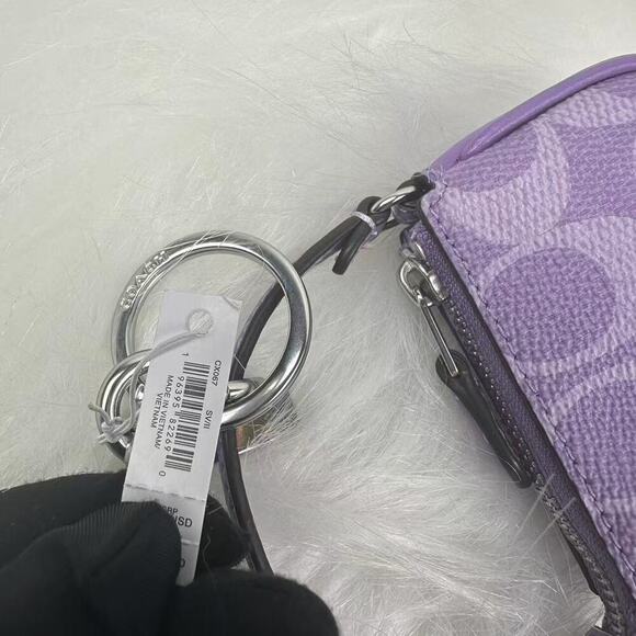 Coach Mini Nolita Bag Charm In Signature Canvas in Iris Purple CX067 NWT - Picture 4 of 4